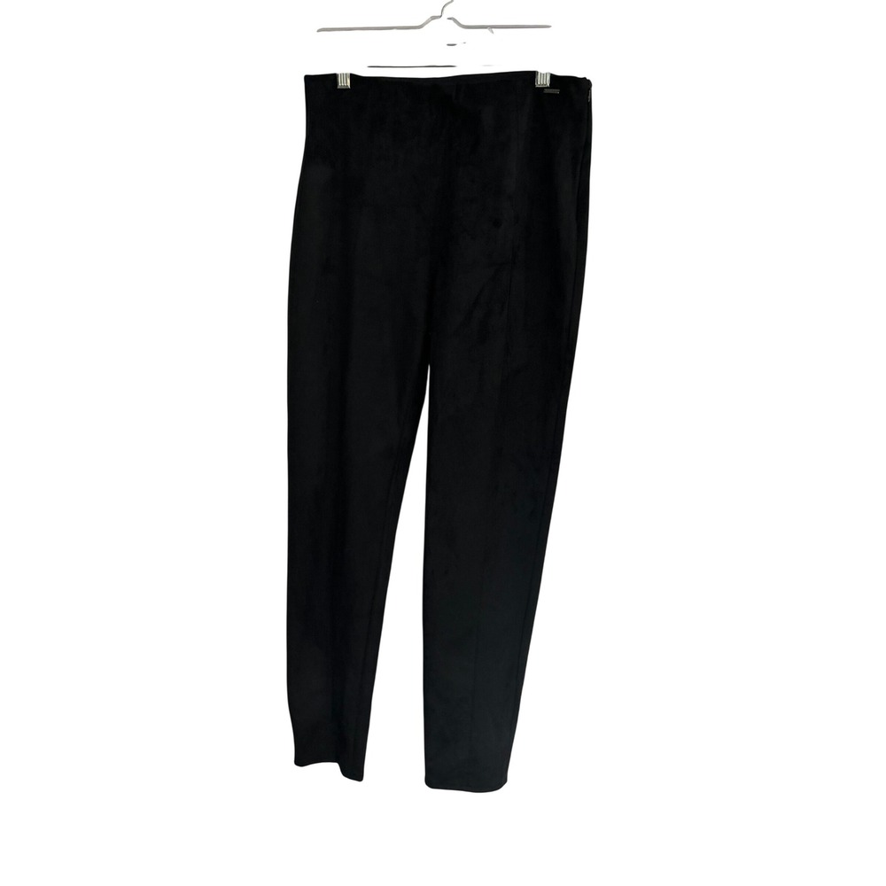 Guess Maya Leggings Faux Suede Jet Black High Rise Slim Pants W1YB90WE0L0